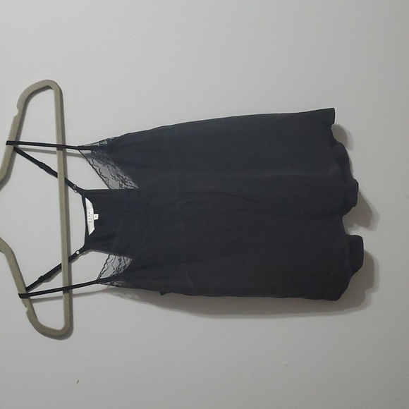 Black Suede Cami with Lace - Picture 1 of 2
